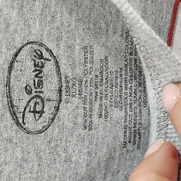Disney Mickey Mouse Athletic Dept XL Gray Tee Pullover Crew Neck - Picture 4 of 5
